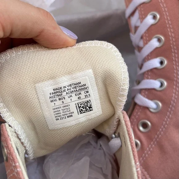 NEW Size 9 Womens Converse Chuck Taylor All Star High Canyon Dusk Pink Sneaker - Picture 8 of 9
